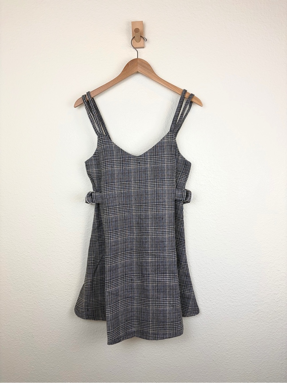 NWT | Unbranded Boutique Glen Check Mini Dress with Buckles